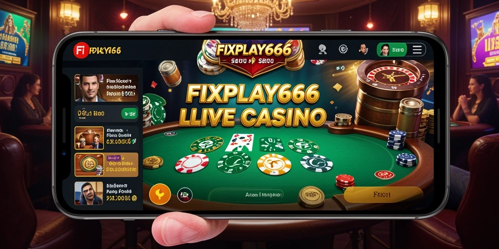 Tampilan menarik FIXPLAY666 saat bermain Live Casino dengan dealer langsung.