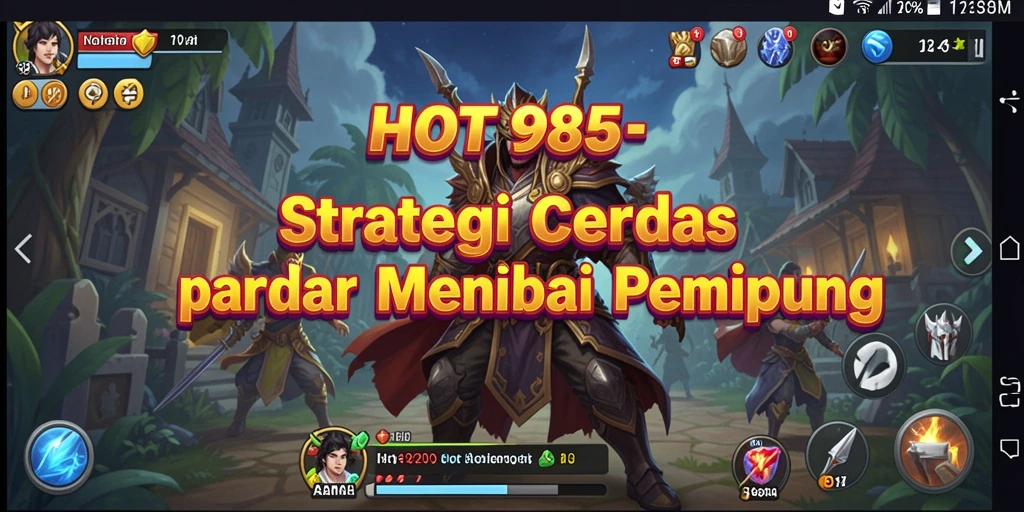 Screenshot menunjukkan medan perang HOT985 dengan aksi strategis yang intens.
