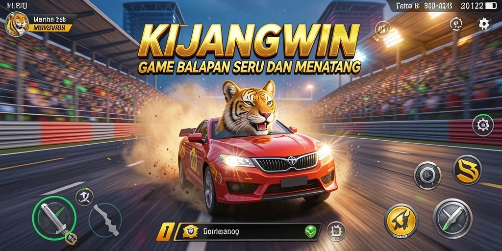Gameplay KIJANGWIN menunjukkan aksi balapan yang seru dan menegangkan.