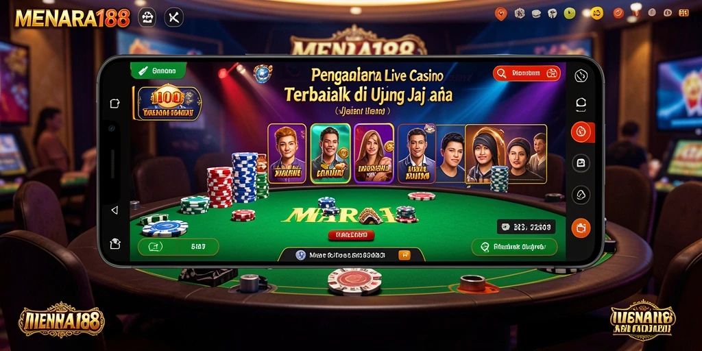 Screenshot utama MENARA188 dengan dealer live dan gameplay yang menarik.