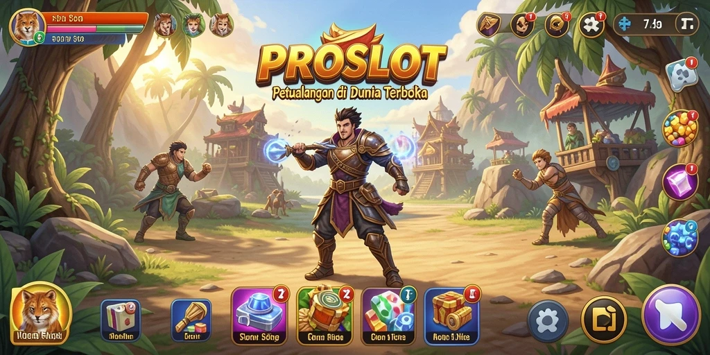 Tampilan gameplay seru di dunia terbuka PROSLOT.