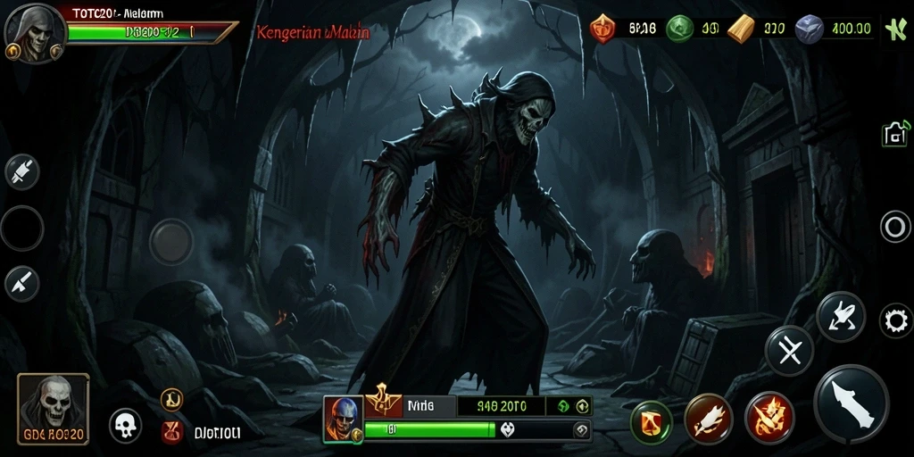 Tampilan gameplay mencekam dari TOTO20 menampilkan suasana Horror yang intens.
