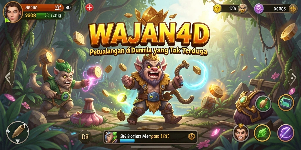 Screenshot gameplay WAJAN4D menampilkan aksi petualangan yang mendebarkan.