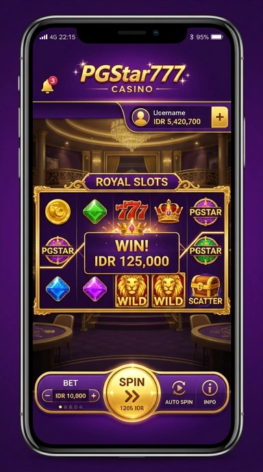 Tampilan antarmuka pgstar777 yang sederhana dan menarik.